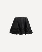 Duchesse Nylon Mini Frill Skirt - BLACK | Base Blu