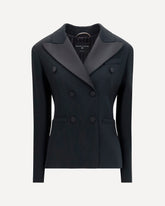Double-breasted Tuxedo Jacket - BLACK | Base Blu