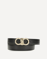 Reversible and adjustable Gancini Belt - BLACK | Base Blu
