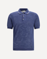 Linen blend Polo Shirt - BLUE | Base Blu