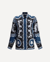 Regular-fit printed silk twill Shirt - BLUE | Base Blu