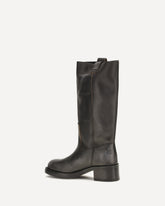 Stivali alti Sajan Vintage in pelle - NERO | Base Blu