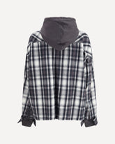 Hoodie Combine Checkered Shirt - BLACK | Base Blu