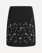 Gonna corta con ricamo - NERO | Base Blu