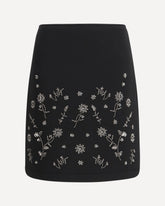 Short Skirt with embroidery - BLACK | Base Blu