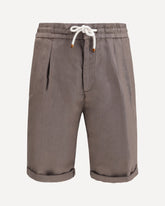 Linen Dyed Shorts - BROWN | Base Blu