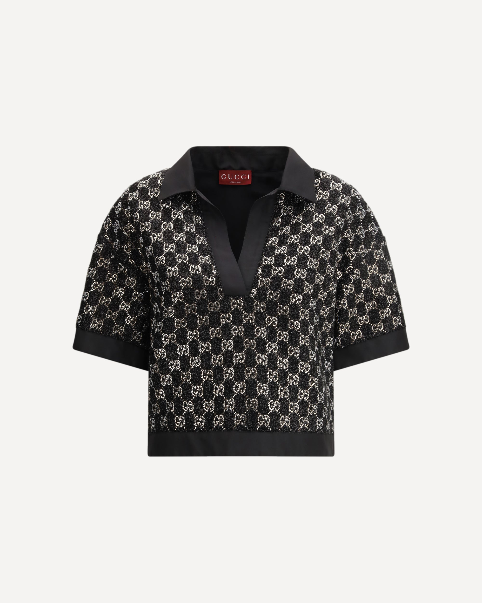 GUCCI Wool lamé tweed Top BLACK | Base Blu