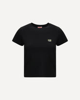 Cotton T-shirt with the embroidered “Wild Tiger” - BLACK | Base Blu