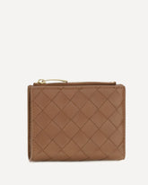 Lambskin Intrecciato Wallet - BROWN | Base Blu