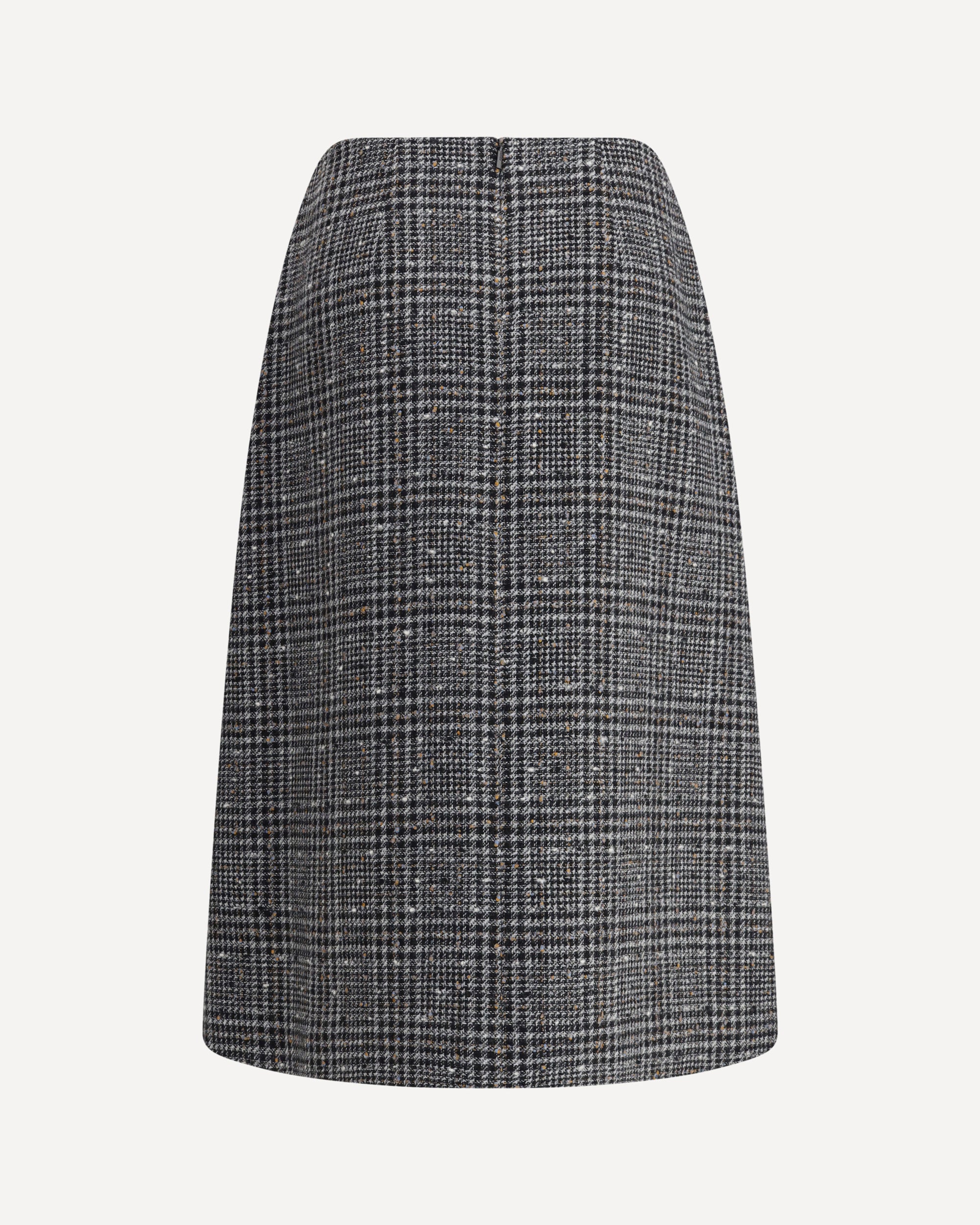FENDI Prince of Wales Tweed midi Skirt GREY | Base Blu