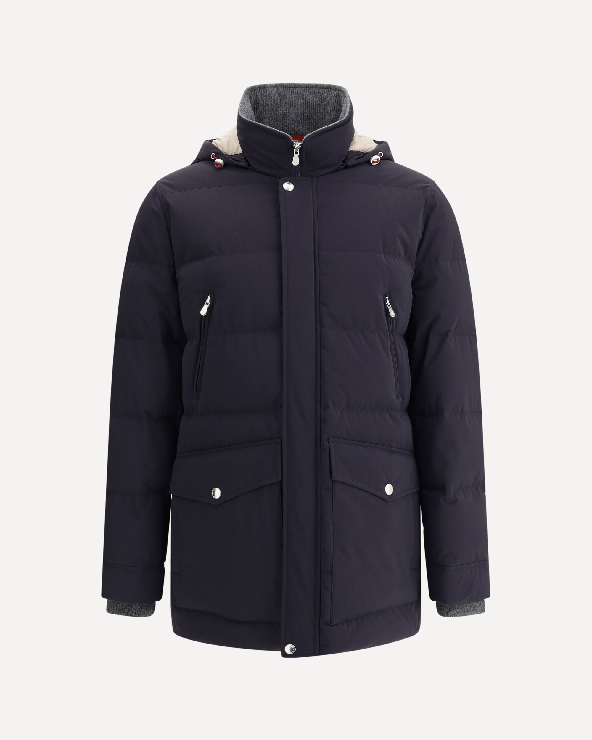 BRUNELLO CUCINELLI Down Jacket with Hood BLUE | Base Blu