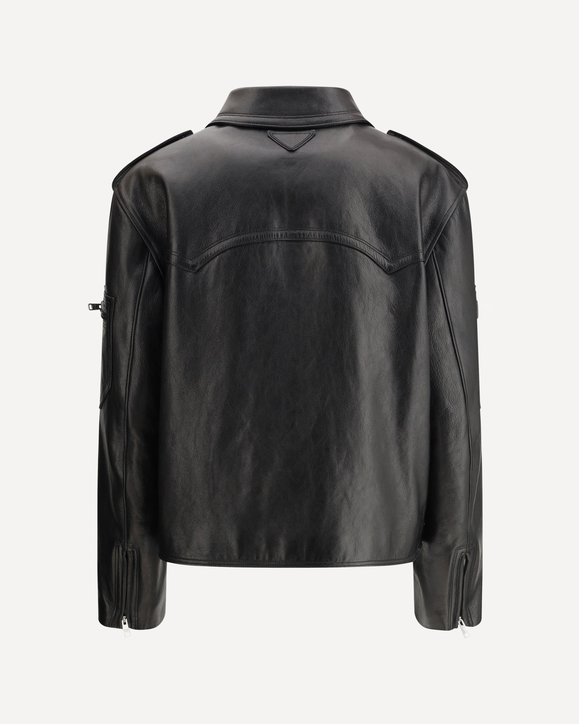 PRADA Biker leather Jacket BLACK | Base Blu