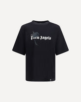 Palm Drift cotton T-shirt - BLACK | Base Blu