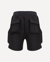 Drawstring-waist cargo track Shorts - BLACK | Base Blu