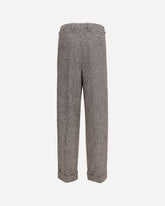 Alpaca blend Prince of Wales Pants - BROWN | Base Blu