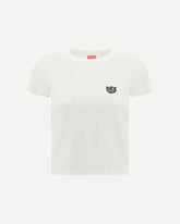 Cotton T-shirt with the embroidered “Wild Tiger” - WHITE | Base Blu