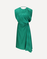 Midi silk Dress with twist detail - GREEN | Base Blu