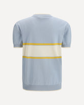 Logo script crewneck with short sleeves - LIGHT BLUE | Base Blu