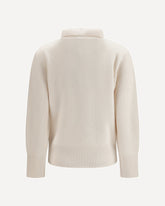 Wool and cashmere half zip Sweater - WHITE | Base Blu
