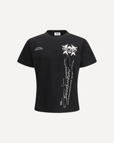 History print cotton T-shirt - BLACK | Base Blu