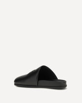 Leather Puffy Mules - BLACK | Base Blu