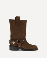 Suede biker Boots - BROWN | Base Blu