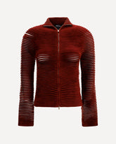 Openwork viscose-blend Cardigan - BORDEAUX | Base Blu