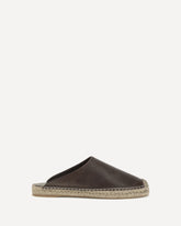 Leather Espadrilles Mules - BROWN | Base Blu