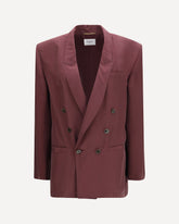 Blazer doppiopetto in seta fluida - VIOLA | Base Blu