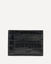 Croco leather Card Holder - BLACK | Base Blu