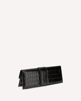 Crocodile-effect Bambino Pouch - BLACK | Base Blu