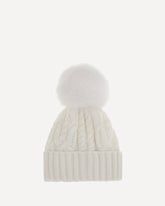 Cashmere blend Hat with pom-pon - WHITE | Base Blu