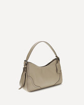 Aimée large Shoulder Bag in leather - GREY | Base Blu