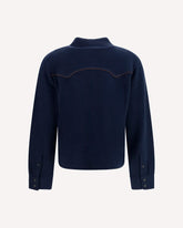 Cropped Western cashmere Shirt - BLUE | Base Blu