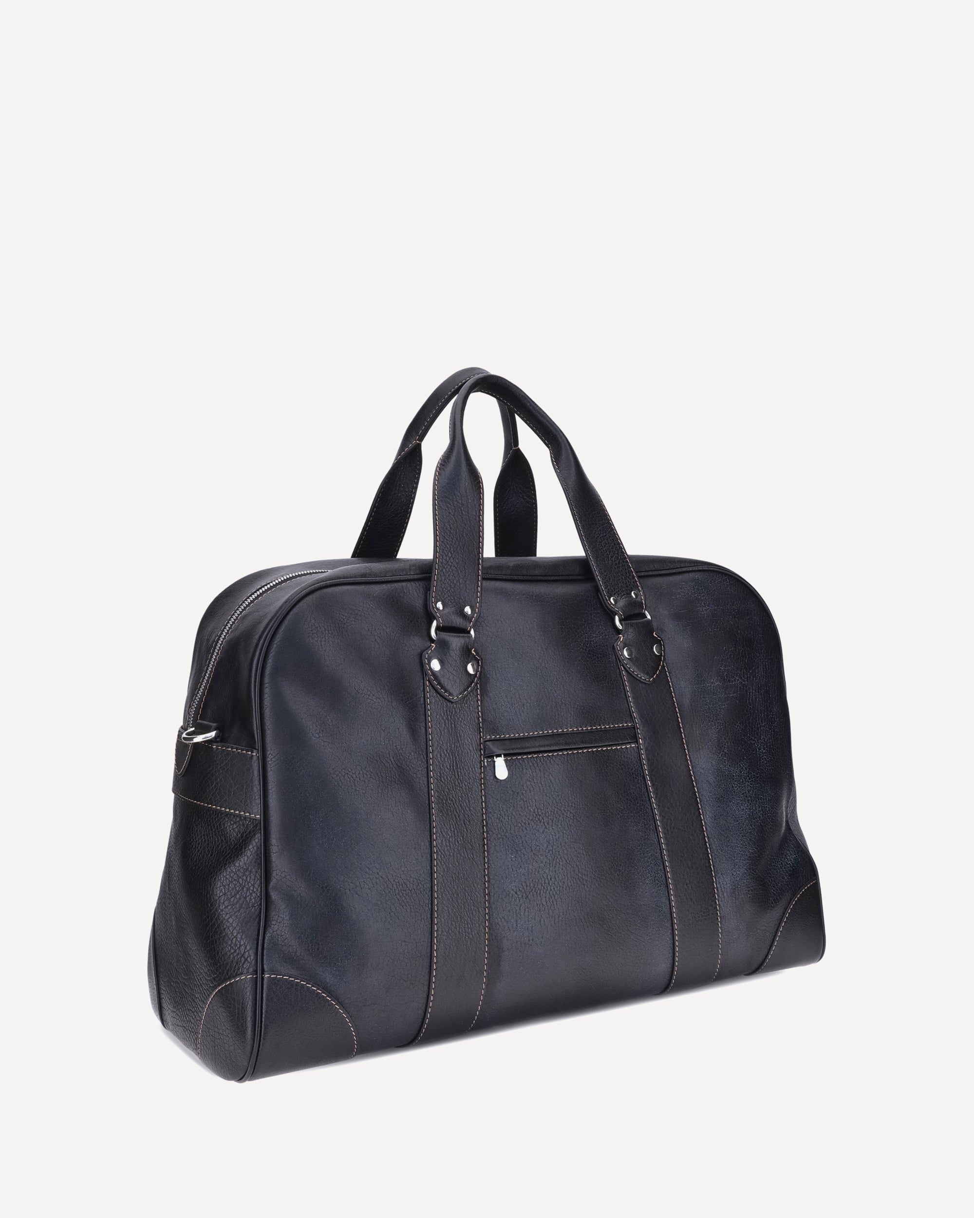 BRUNELLO CUCINELLI Leather Travel Bag BLACK | Base Blu