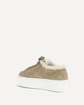 Suede and sheepskin Sneakers by Miu Miu - BEIGE | Base Blu