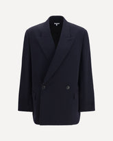 Wool blend double-breasted Jacket - BLUE | Base Blu