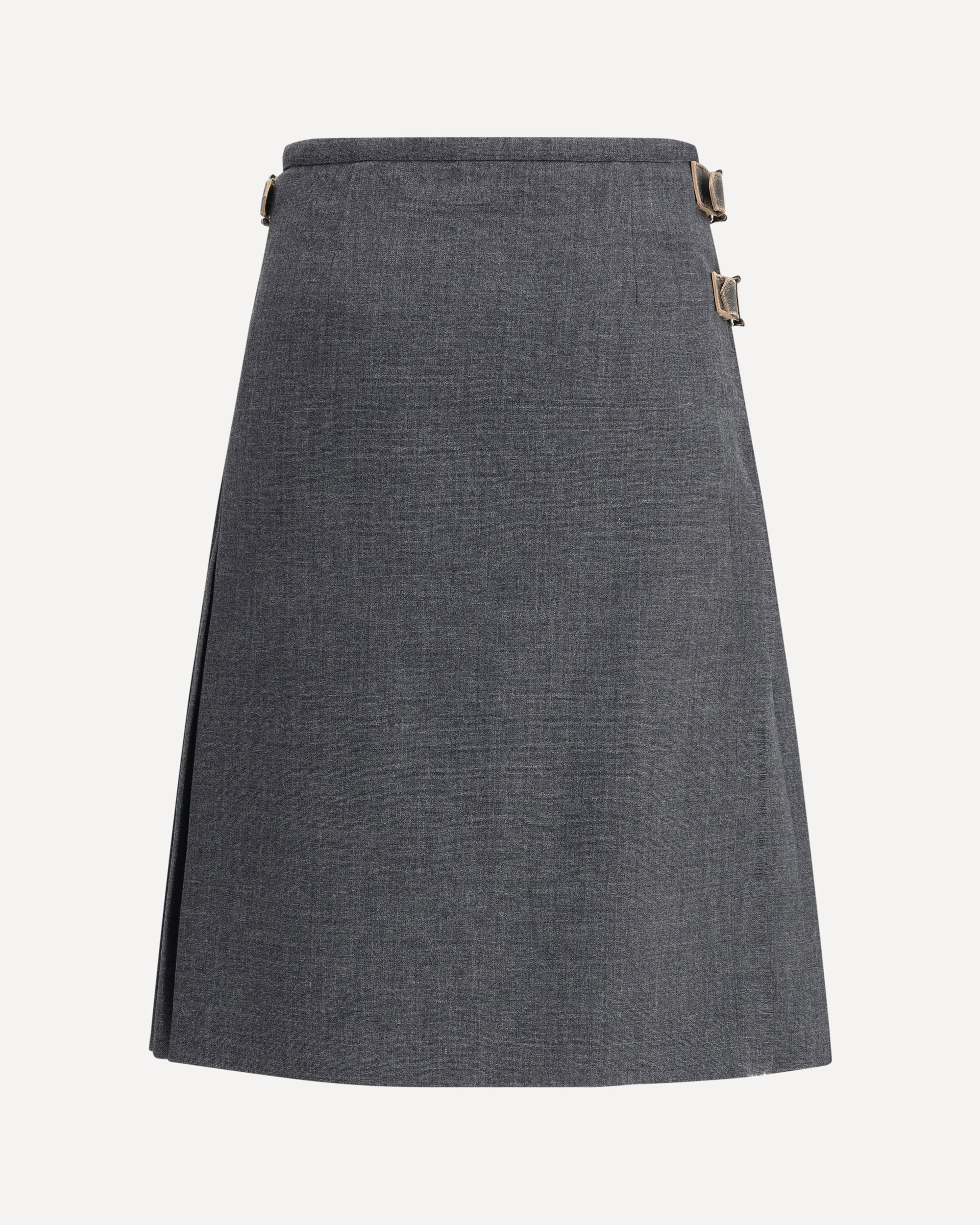 PRADA Pleated Skirt in kid mohair GREY | Base Blu