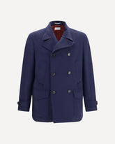 Double-breasted wool Coat - BLUE | Base Blu