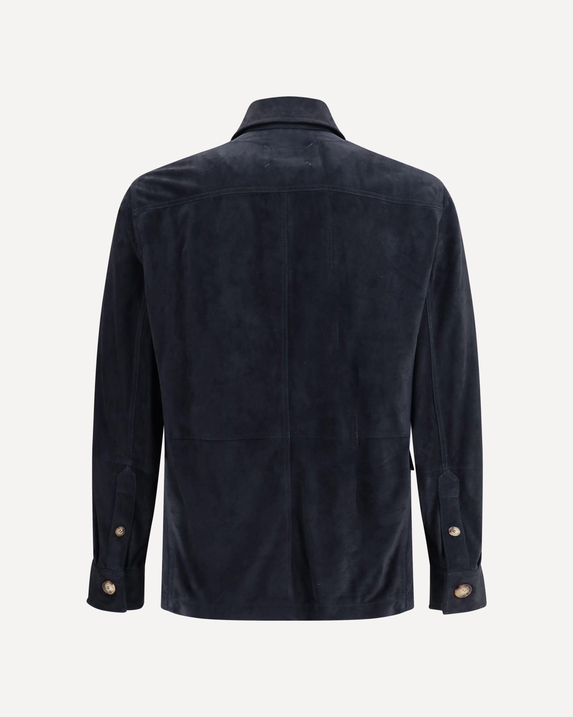 BRUNELLO CUCINELLI Suede leather shirt Jacket BLUE | Base Blu