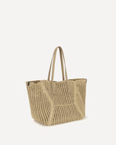 BC Duo Shoulder Bag in raffia - BEIGE | Base Blu