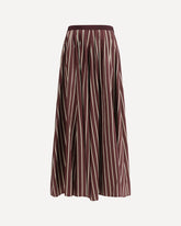 Striped satin Long Skirt - BORDEAUX | Base Blu