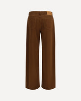 Baggy Pants in pure cotton satin - BROWN | Base Blu