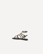 Rockstud leather Sandals - BLACK | Base Blu
