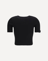 Top crop a costine - NERO | Base Blu