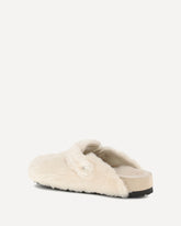 Boston shearling Mules with narrow fit - CREAM | Base Blu