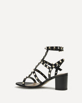 Rockstud Sandals with straps - BLACK | Base Blu