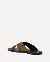 Criss Cross Slides Sandals - BROWN | Base Blu