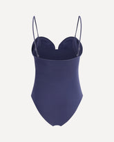 One-piece swimsuit with rose detail - BLUE | Base Blu