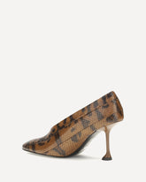 Tee Pieced python-print Pumps - BROWN | Base Blu